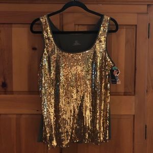 Gold Sequined Tank NWT